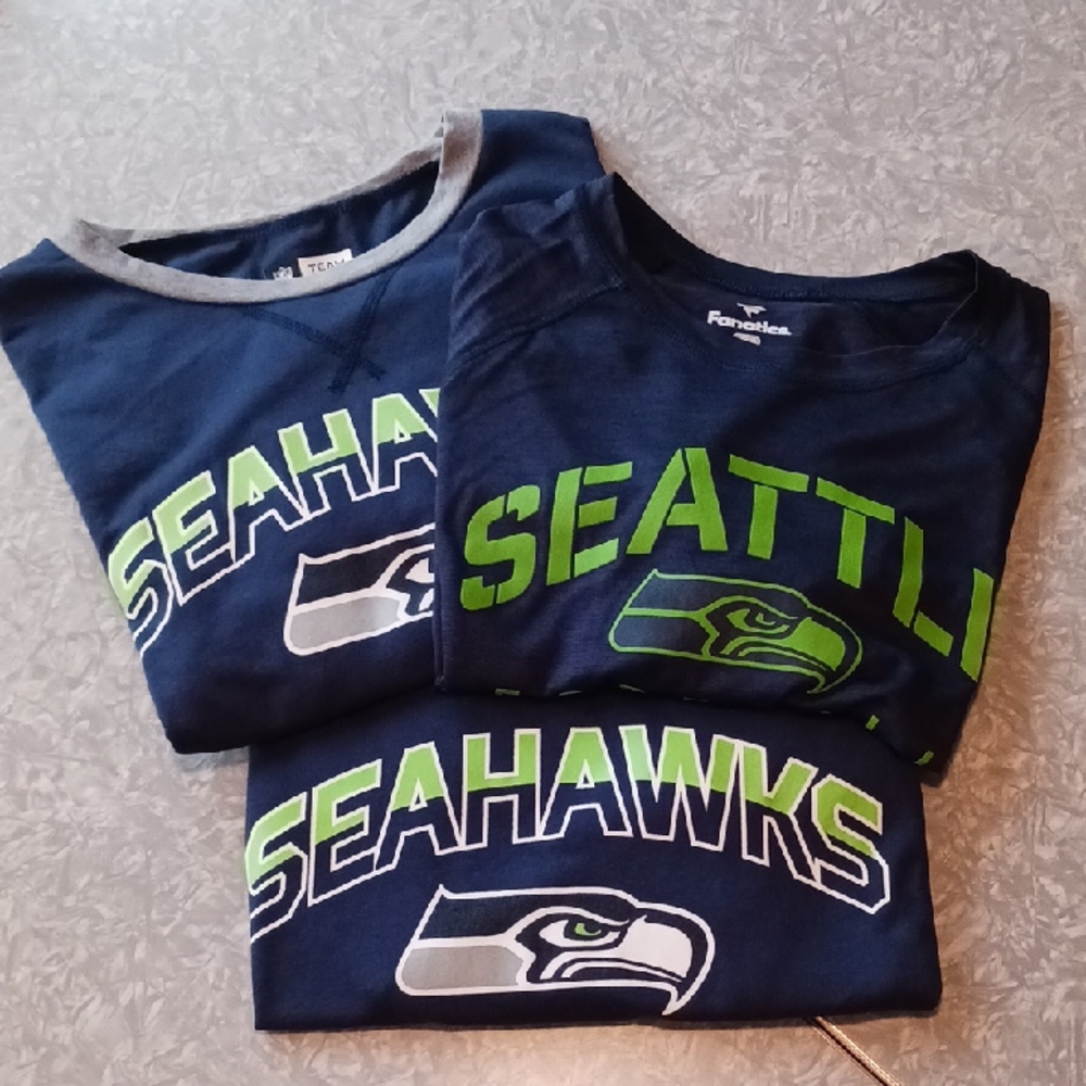 3~ Seattle Seahawks Tee Shirts in size Large - Picture 2 of 9